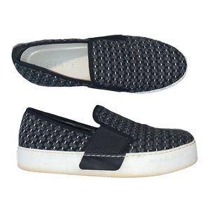 1 State Black and Gray Slip On platform Sneakers Sz8 cute flatform tennis shoes